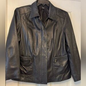 Alfani Women's Classic Black Leather Jacket